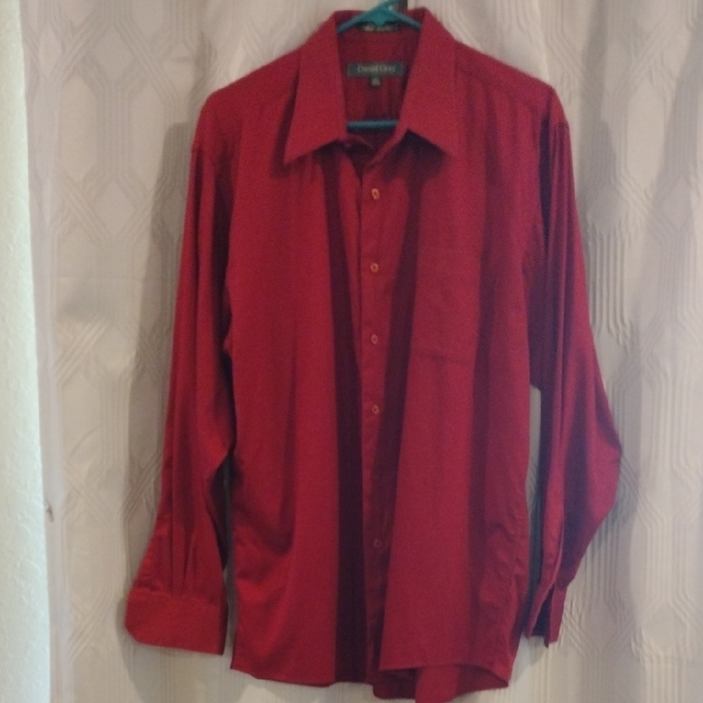 Daniel Gray Red Dress Shirt Neck 17"